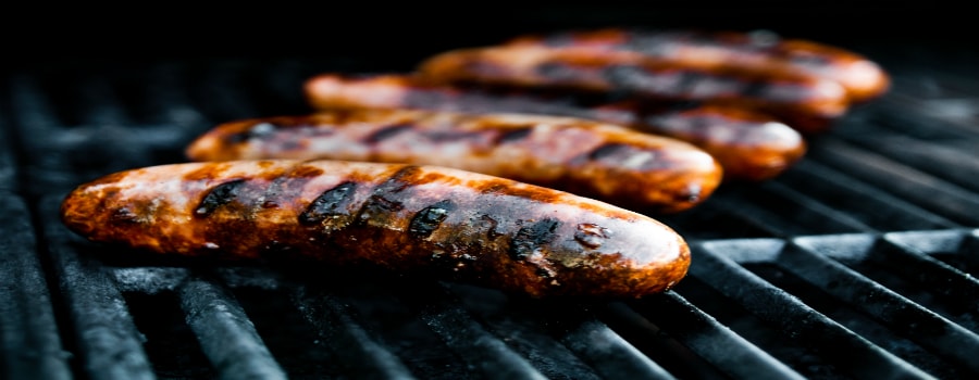 Pork sausages at an Farmers Market in Ireland